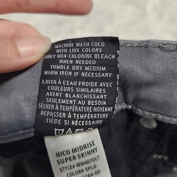 Hudson Women's Nico Mid Rise Super Skinny - Trooper Grey Size 27 - Picture 11 of 15